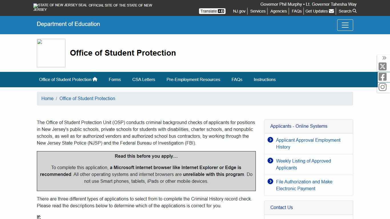 Criminal History Record Check