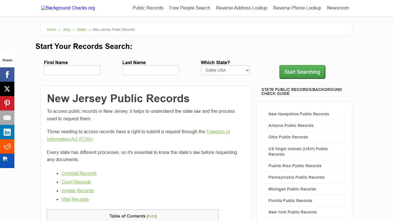 New Jersey Background Checks | backgroundchecks.org